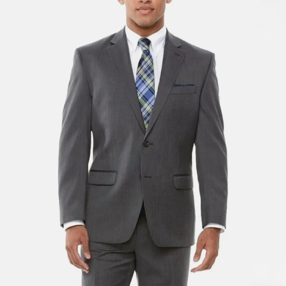 Chaps Men's Classic Fit Performance Stretch Suit Jacket Blazer Gray NWT‎ 48L
